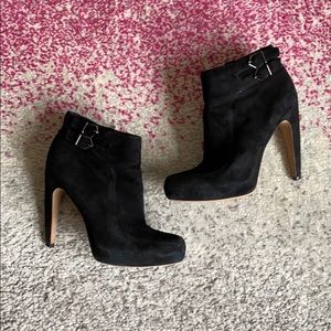 Black suede booties